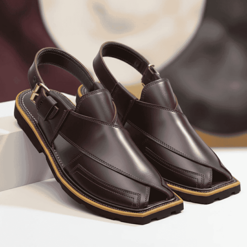 Brown Peshawari Chappal with Double Tire Sole – 092145