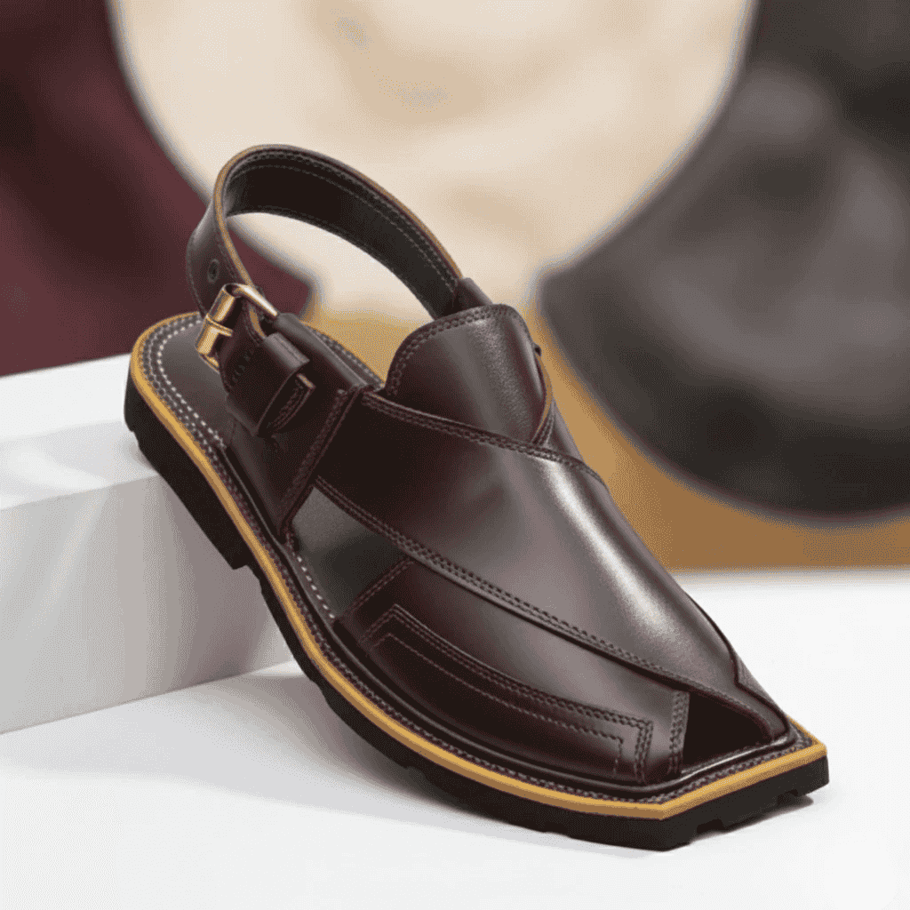 Brown Peshawari Chappal with Double Tire Sole – 092145