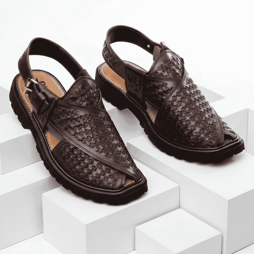 Brown Peshawari Chappal with Vibram Sole