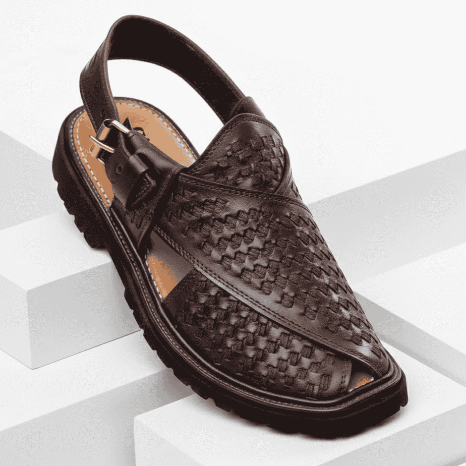 Brown Peshawari Chappal with Vibram Sole – 09212