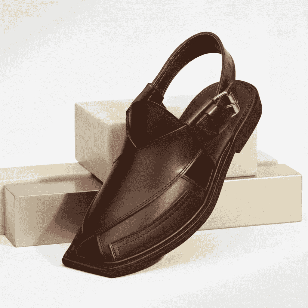 Handmade T Shape Brown Charsadda Chappal – 092217