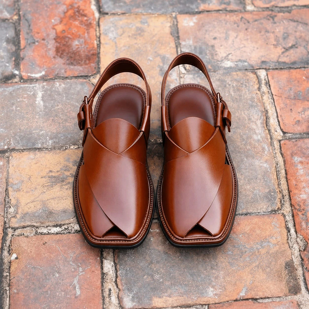 Handmade Mustard Charsadda Chappal with Single Sole