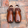 Handmade Mustard Charsadda Chappal with Single Sole