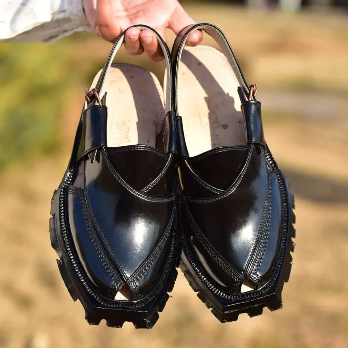Handmade Quetta Norozi Shikari Leather Chappal – 092601