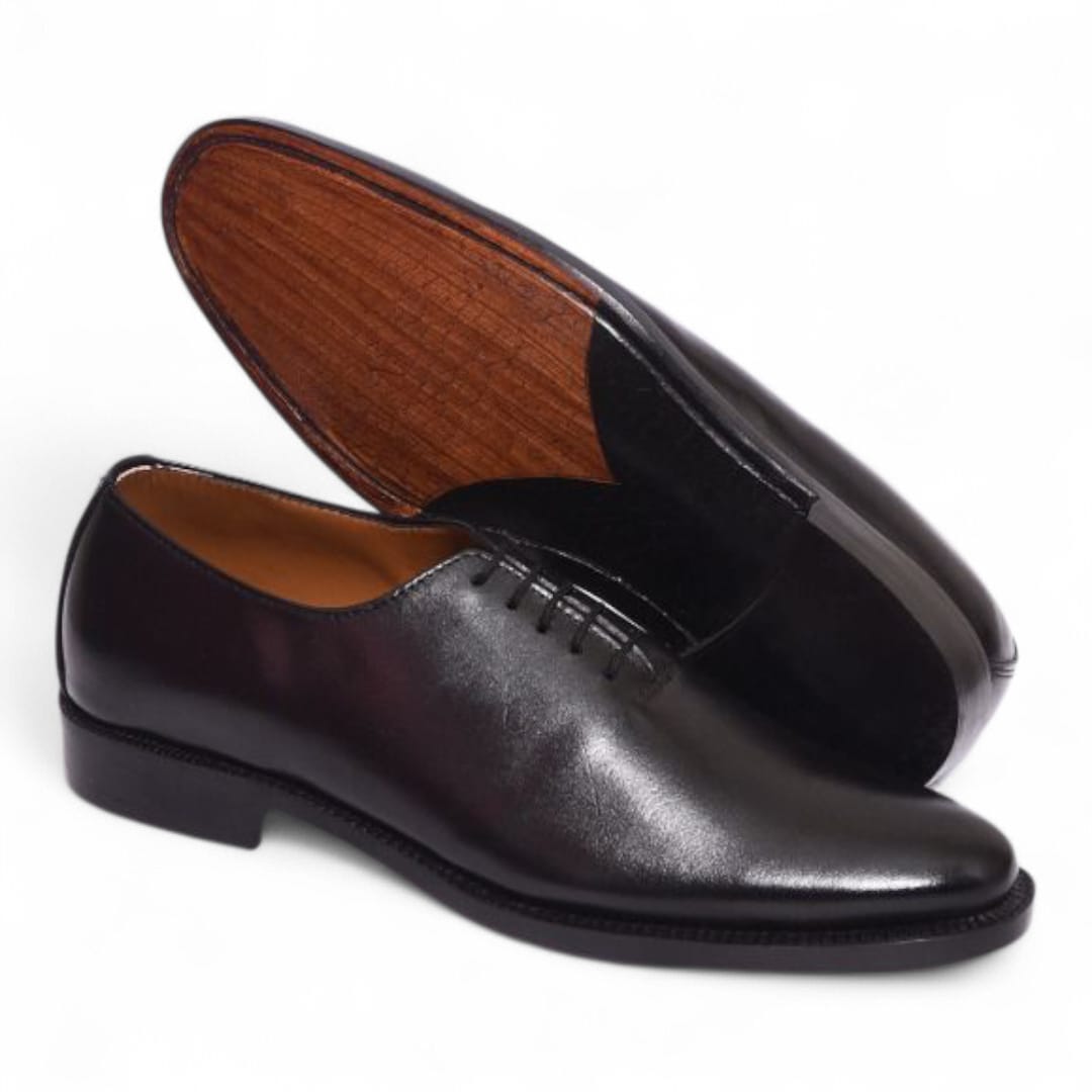 Black Wholecut Oxford Shoes – Handmade Luxury Leather Shoes - 092150