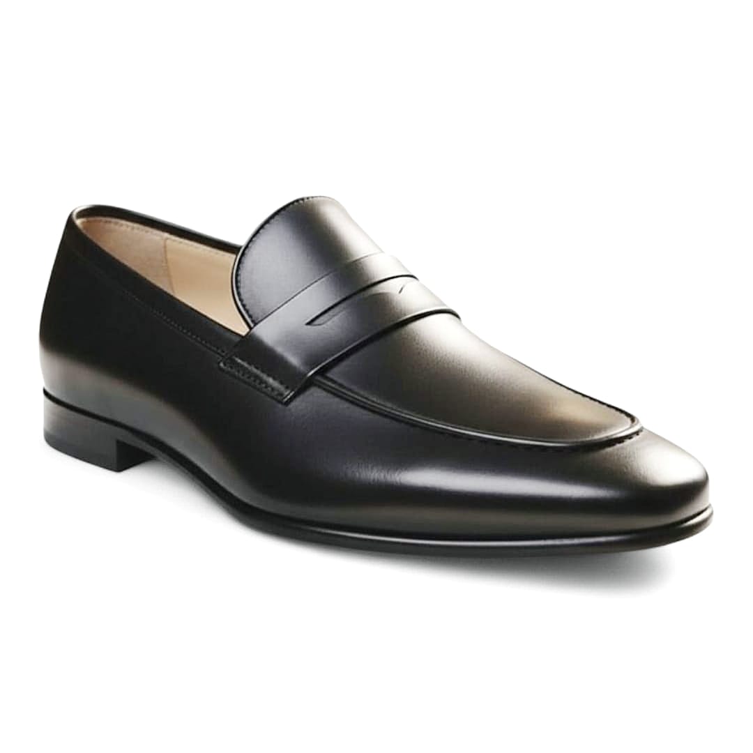 Men’s Formal Black Leather Shoes | Lightweight Rubber Sole