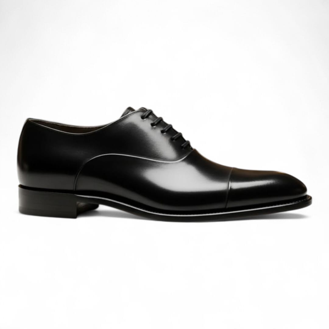 Mens Leather Oxford Dress Shoes with Closed Lacing and Leather Sole - 092161