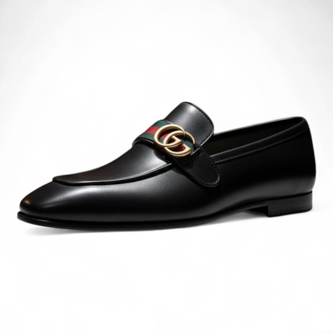 Handmade Men’s Leather Loafers | Premium Gucci Buckle Design