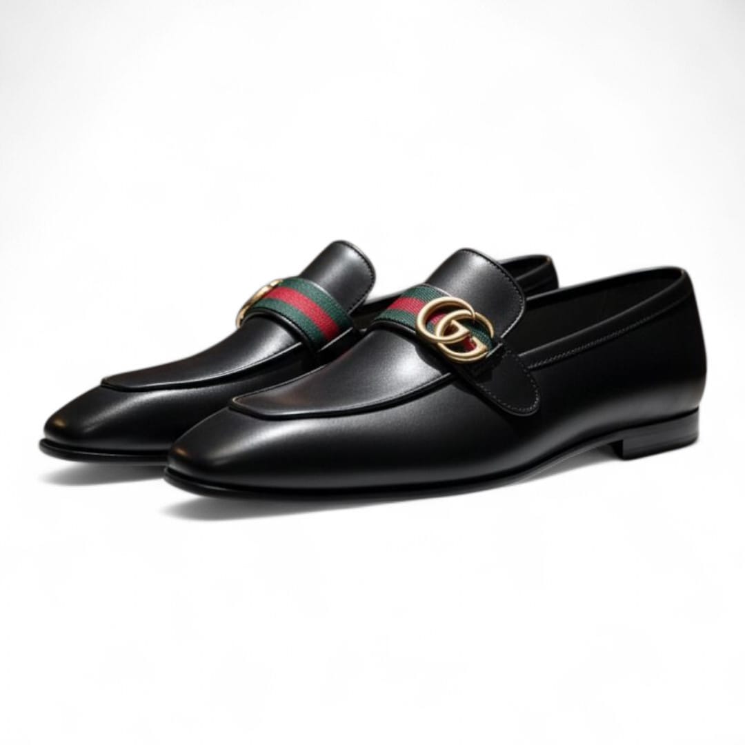 Handmade Men’s Leather Loafers | Premium Gucci Buckle Design