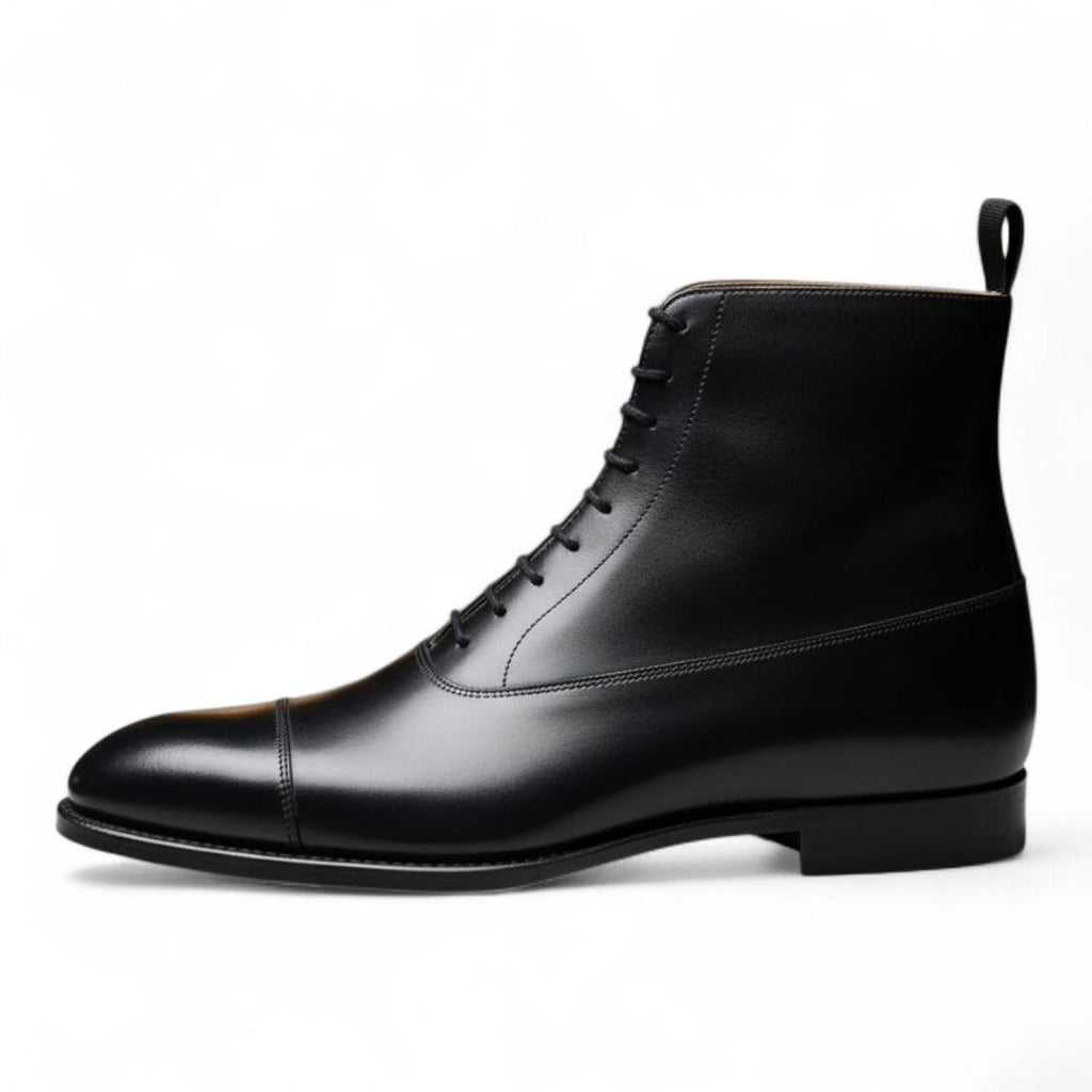 Men’s Black Handmade Leather Formal Lace-Up Ankle Boots