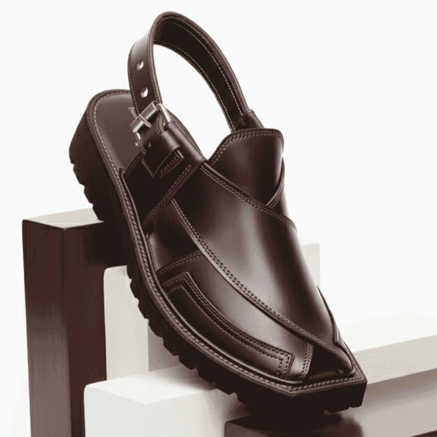 Brown Peshawari Chappal with Vibram Sole – 09280