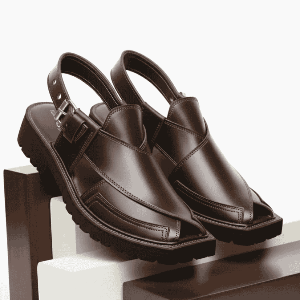 Brown Peshawari Chappal with Vibram Sole – 09280