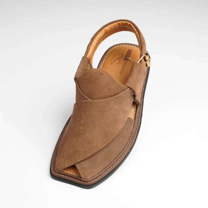 Suede Traditional Brown Peshawar Zalmi Chappal – 09288