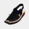 Handmade Black Suede Kaptaan Leather Chappal With Light Weight - 092104