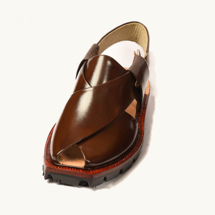 Rich Brown Quetta Norozi Chappal with Double Sole - 092332