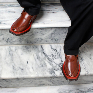 Hand Crafted Mustard Quetta Shikari Norozi Chappal with Double Sole