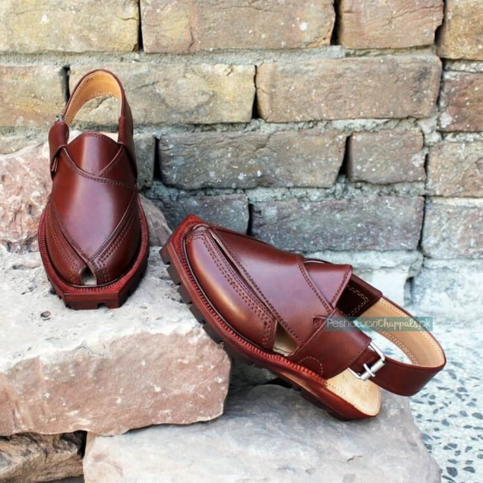 Hand Crafted Mustard Quetta Norozi Chappal with Double Sole - 092379