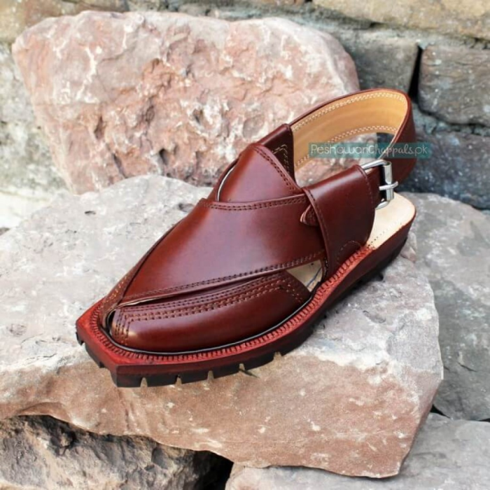 Hand Crafted Mustard Quetta Norozi Chappal with Double Sole - 092379