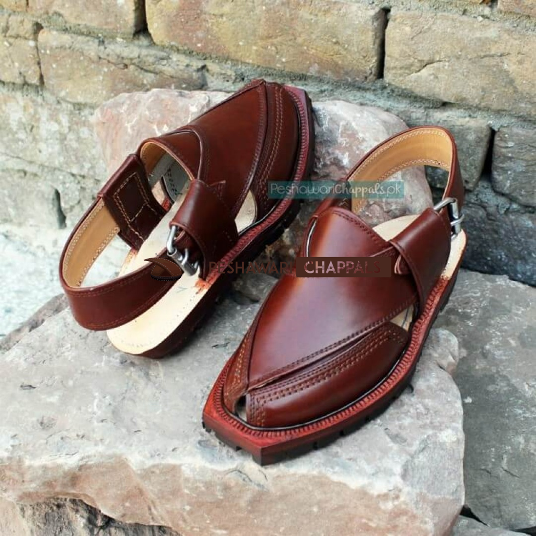 Hand Crafted Mustard Quetta Norozi Chappal with Double Sole - 092379