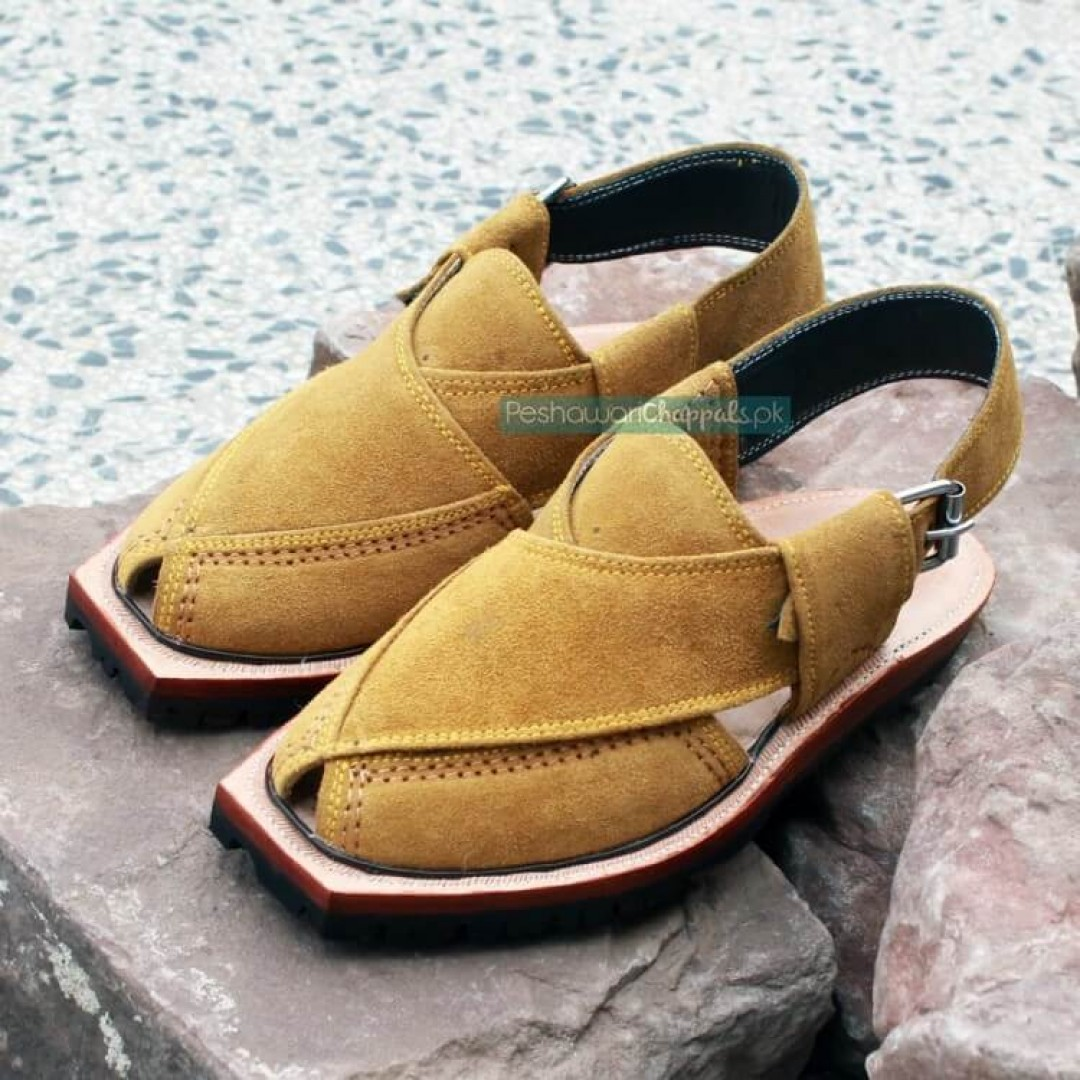 Handmade Suede Leather Norozi Chappal with Double Sole - 092396
