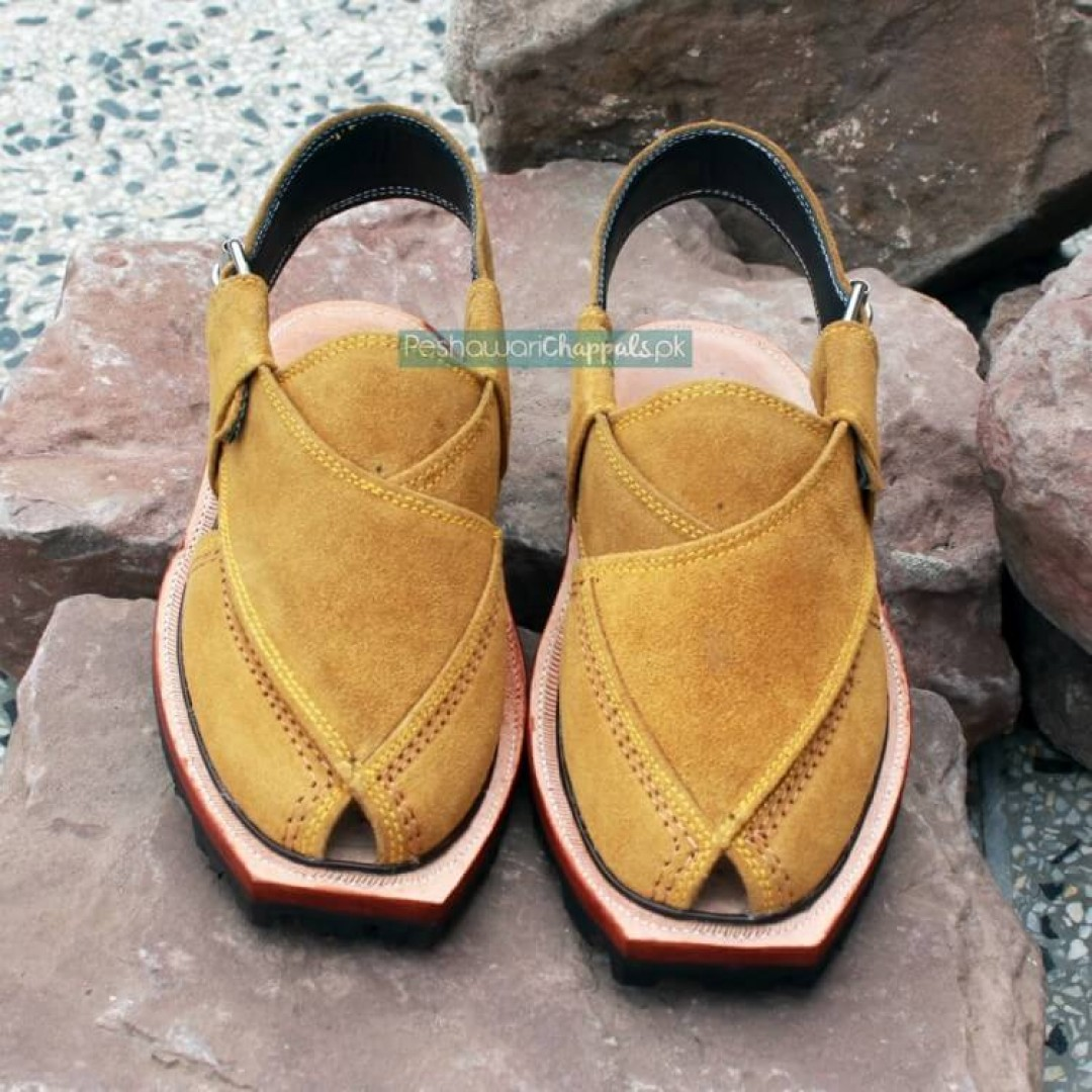 Handmade Suede Leather Norozi Chappal with Double Sole - 092396