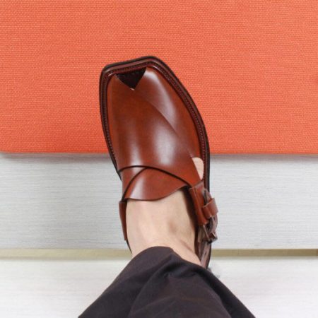 Handmade Mustard Charsadda Chappal with Single Sole - 09240