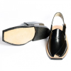 Handmade Black Norozi Leather Chappal with Leather Sole - 09252