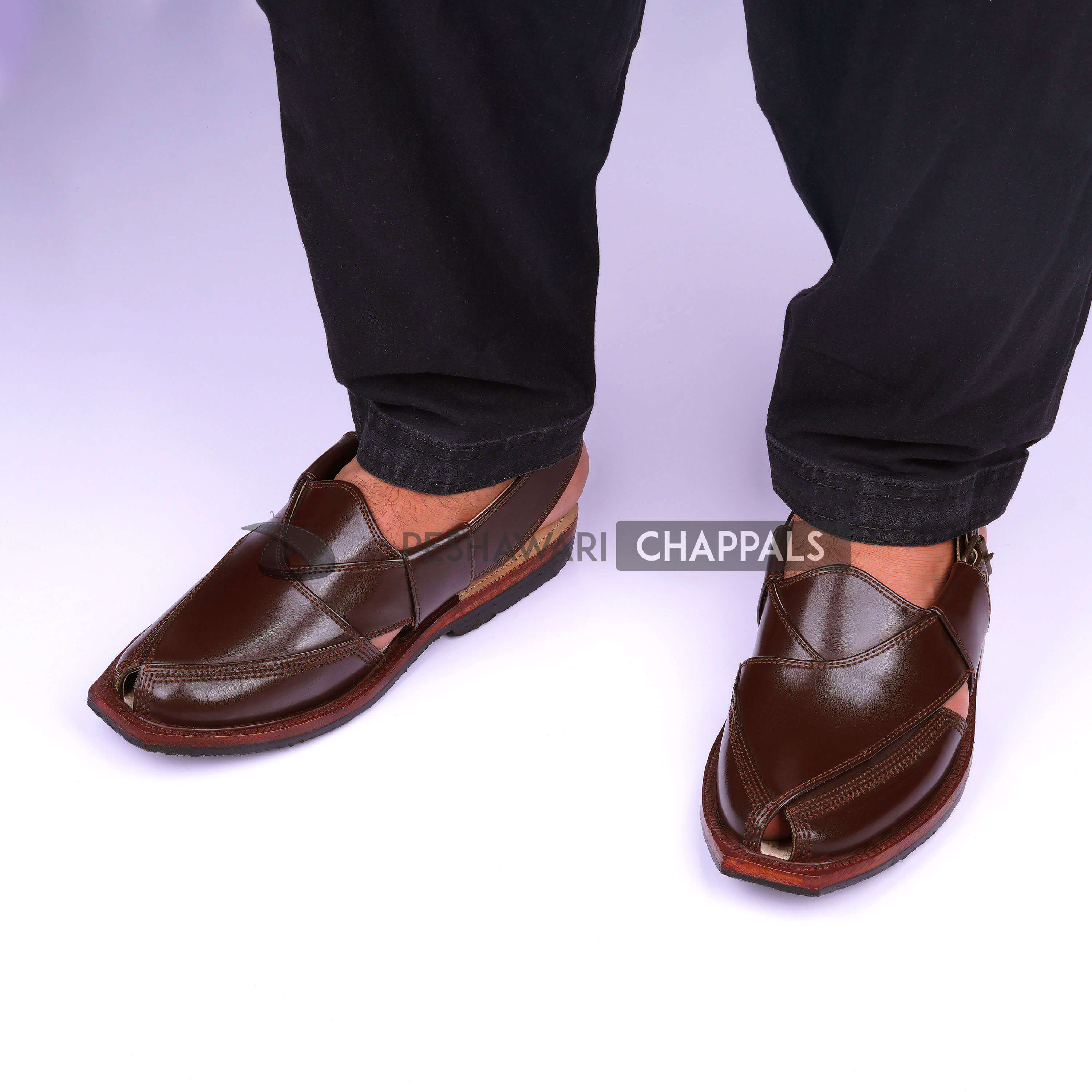 Handmade Brown Quetta Norozi Leather Chappal