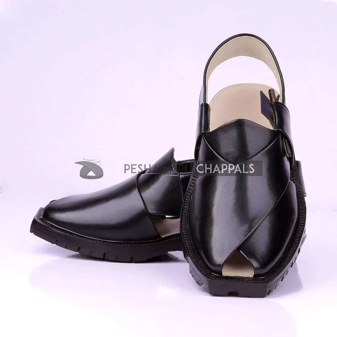 High Lustre Black Quetta Norozi Chappal - 092333