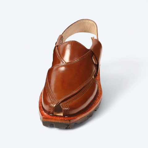 Hand Crafted Mustard Shine Quetta Norozi Chappal with Double Sole - 092334