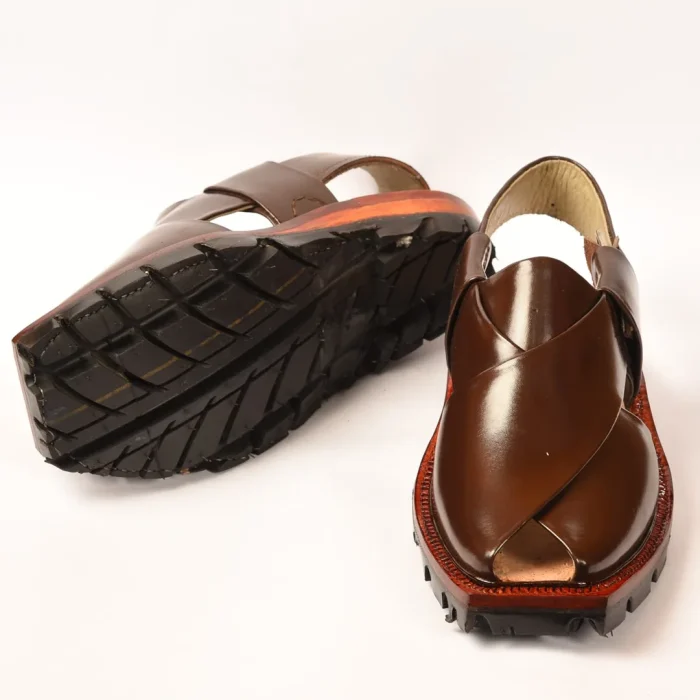 Rich Brown Quetta Norozi Chappal with Double Sole - 092332