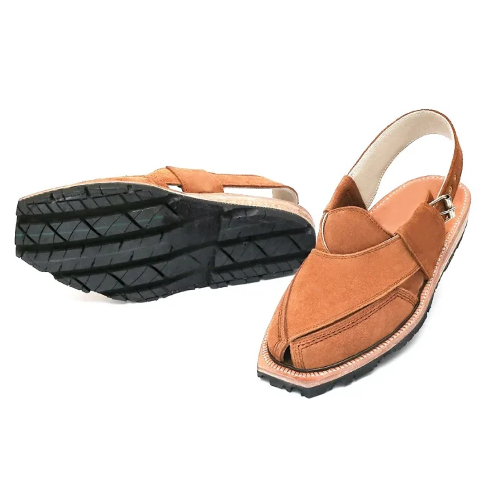Hand Crafted Camel Suede Quetta Norozi Chappal With Double Sole – 092358