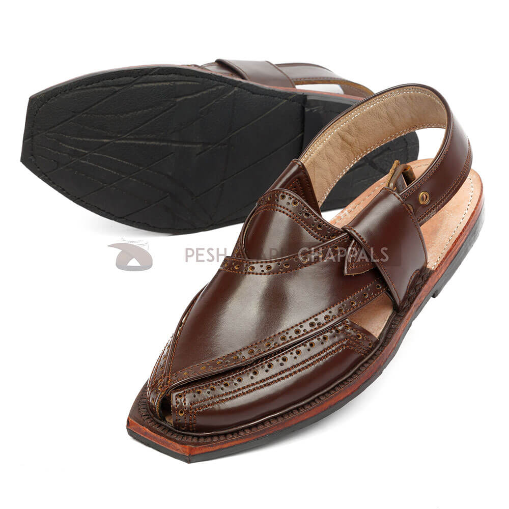 Handmade Brock Leather Quetta Norozi Chappal – 09233