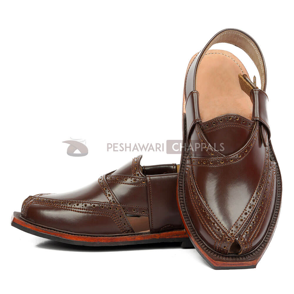 Handmade Brock Leather Quetta Norozi Chappal – 09233
