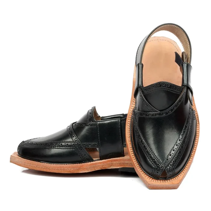 Handmade Brock Leather Quetta Norozi Chappal with Leather Sole – 09232
