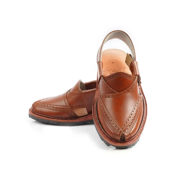 Handmade Mustard Brock Quetta Norozi Leather Chappal – 09221