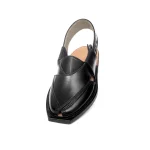 Handmade Black Norozi Chappal With Leather Sole - 092306
