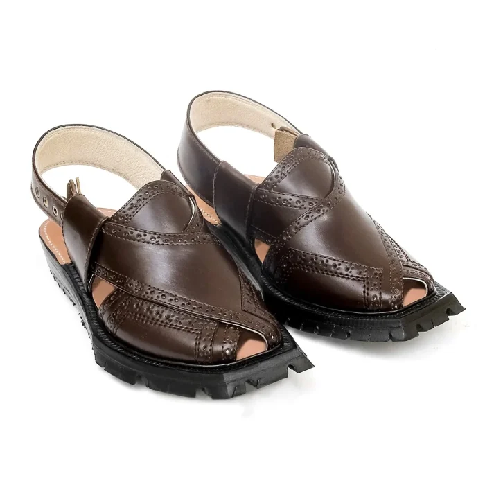 Handmade Brock Quetta Shikari Leather Chappal – 092465
