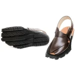 Handmade Brown Quetta Norozi Shikari Leather Chappal – 092245