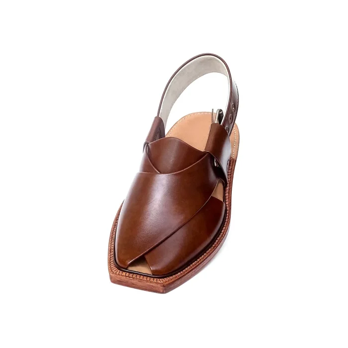 Handmade Mustard Norozi Leather Chappal with Leather Sole - 09253