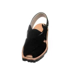 Black Suede Leather Norozi Chappal - 092182