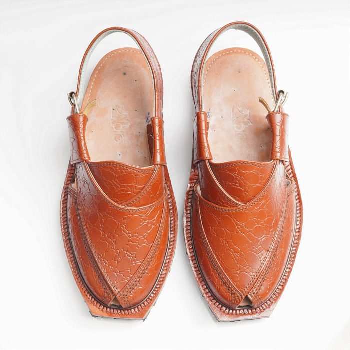 Printed Leather Mustard Norozi Chappal With Double Sole – 09209