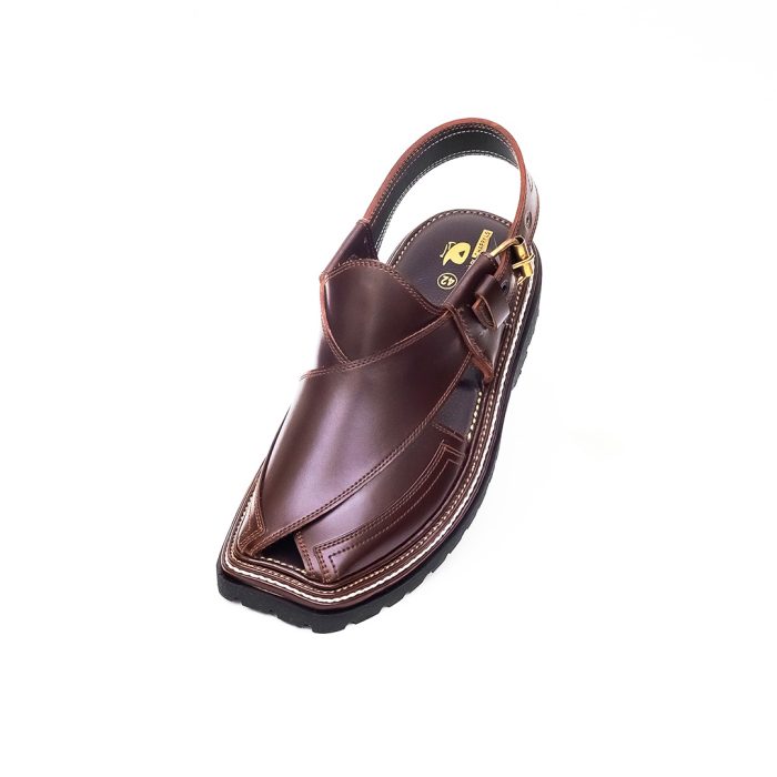 Brown Peshawari Chappal with Vibram Sole - 09285