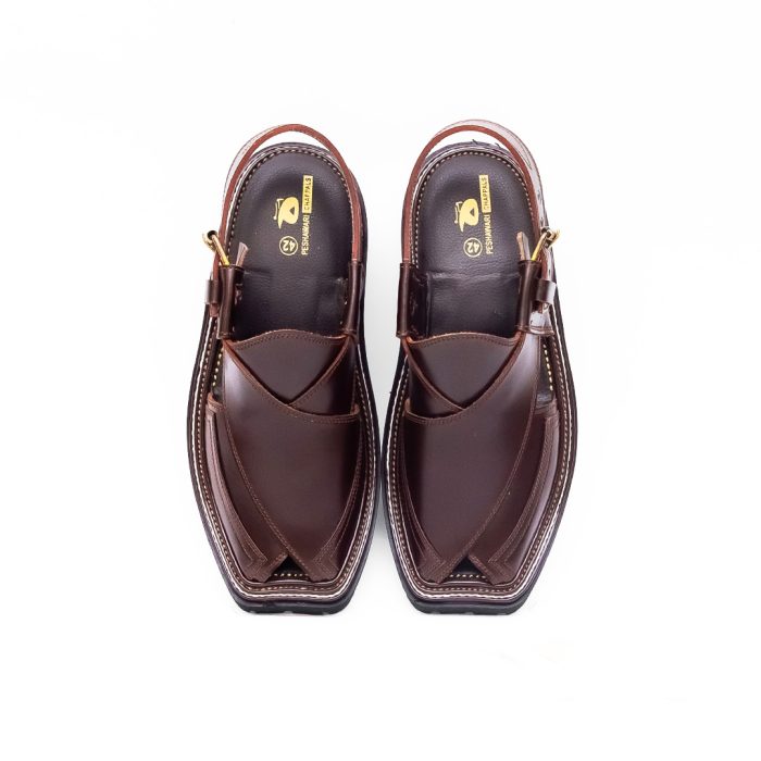 Brown Peshawari Chappal with Vibram Sole - 09285