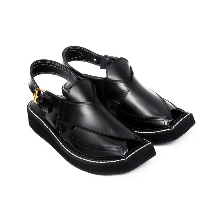 Iconic Black Kaptaan Chappal - 092271