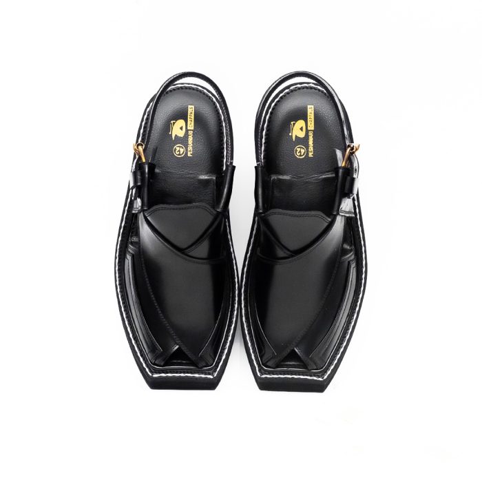 Iconic Black Kaptaan Chappal - 092271
