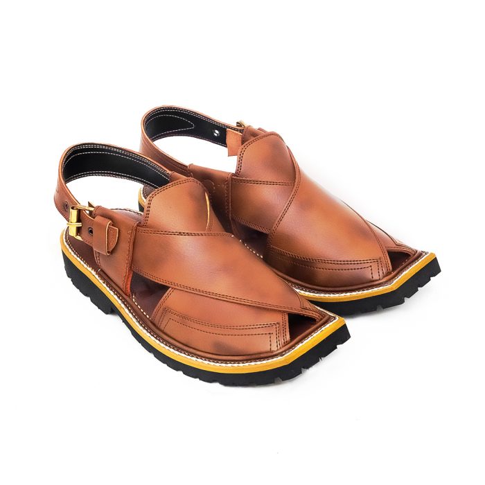Double Shade Peshawari Chappal with Vibram Sole - 09277