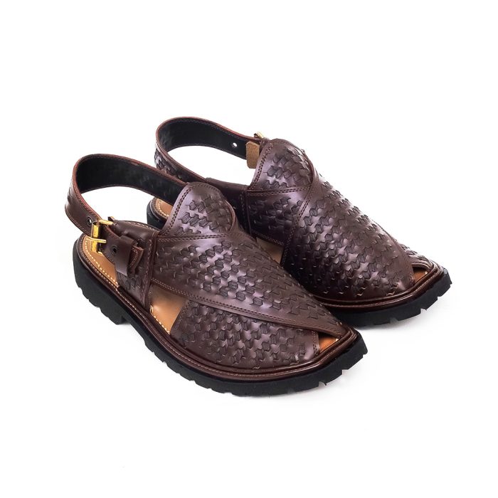 Brown Peshawari Chappal with Vibram Sole – 09212