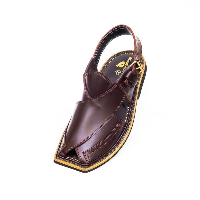 Handmade Brown Peshawari Chappal - 092317