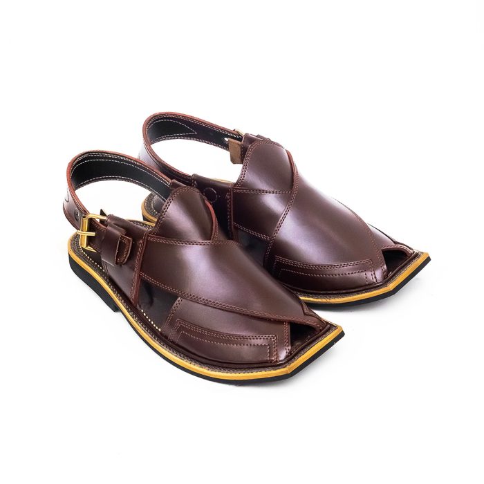 Handmade Brown Peshawari Chappal - 092317